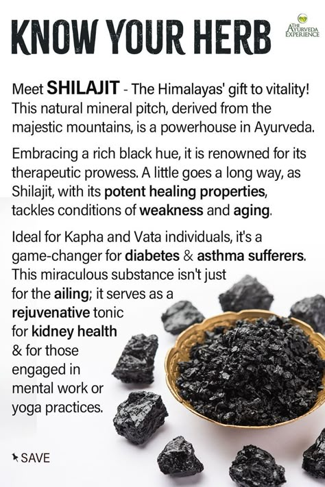 shilajit to increase strength  and heal with nature's herbs The Ayurveda Experience, Medical Herbs, Natural Healing Remedies, Herbal Healing, Home Health Remedies, Herbs For Health, Healing Food, Health Knowledge, Holistic Nutrition