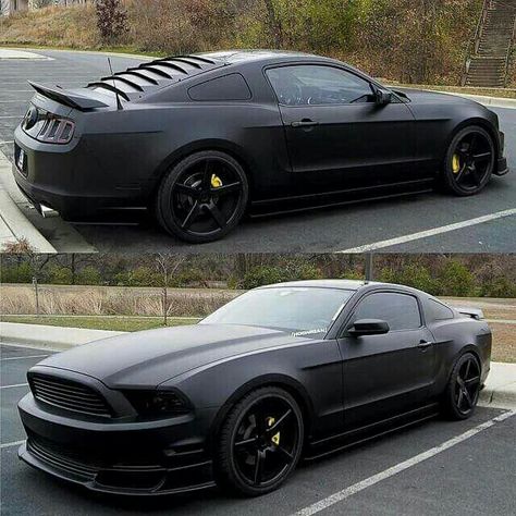 Matte black mustang GT 5.0                                                                                                                                                     Más Matte Black Mustang, Fort Mustang, Black Mustang Gt, Shelby Mustang Gt500, Black Mustang, Vintage Jeep, Mustang Gt500, Shelby Mustang, Maserati Granturismo