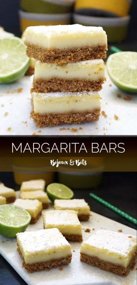 Margarita Dessert, Margarita Bars, Margarita Bar, Mexican Desserts, Lime Margarita, Mexican Dessert Recipes, Mexican Dessert, Taco Bar, Graham Cracker Crust