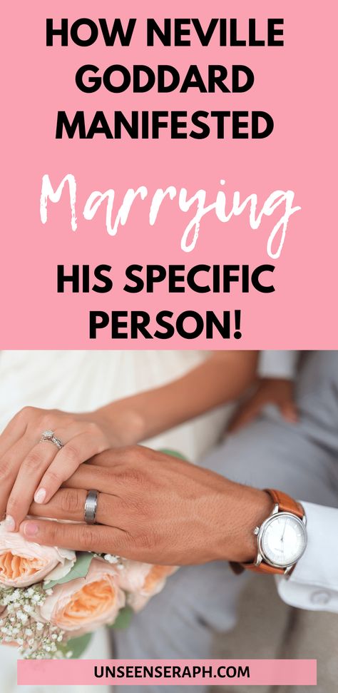 Countless people have used Neville Goddard's law of attraction and manifestation techniques to manifest a relationship with a specific person they were in love with. But what about Neville himself? Find out all about Neville Goddard's inspirational law of attraction success story about how he manifested marrying his specific person! Neville Goddard Quotes, Dream Marriage, Specific Person, Divorce Papers, Becoming A Father, Neville Goddard, Law Of Attraction Tips, New Thought, Manifesting Money