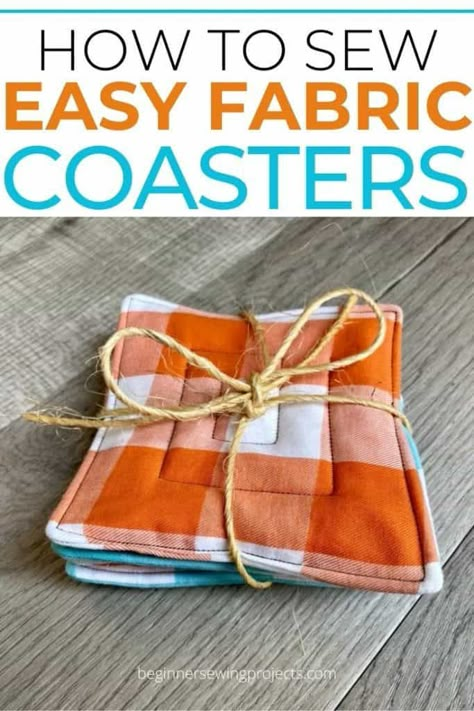 Fall Coasters Sewing, Small Scrap Sewing Projects, Christmas Coasters Diy Sewing, Easy Holiday Sewing Projects, Christmas Sewing Ideas To Sell, What To Do With Leftover Fabric, Sewing Holiday Gifts, Diy Fall Sewing Projects, How To Sew Coasters