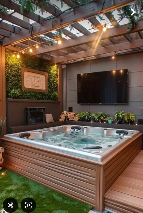 Spa Deck Ideas Jacuzzi, Whirpool Outdoor, Jacuzzi Outdoor Ideas, Backyard Hot Tub Ideas, Hot Tub Deck Design, Outdoor Whirlpool, Ideas De Piscina, Jacuzzi Room, Outdoor Jacuzzi