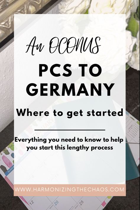 PCSing to Germany is an exciting new adventure. There is SO much to get done preparing for the move. Here is a checklist of how to get started Pcsing To Germany, Oconus Pcs Binder, Moving Overseas Checklist, Pcs To Germany, Pcs Announcement Military, Oconus Pcs, Germany Packing List, Pcs Checklist, Pcs Move