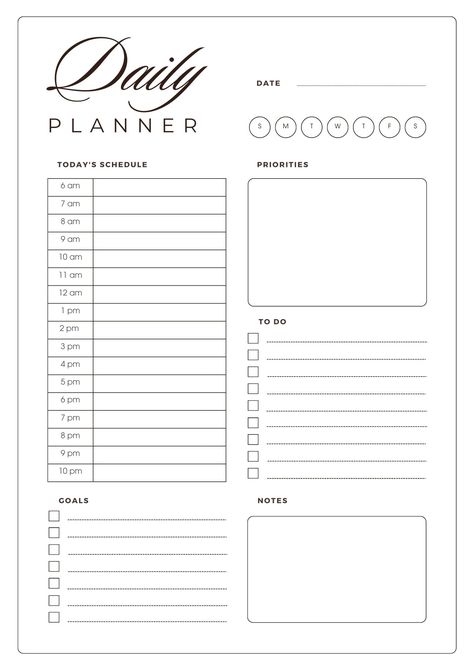 Planer Organisation, Daily Planner Design, Daily Planner Printables Free, To Do Planner, Planner Setup, To Do Lists Printable, Small Business Planner, Daily Planner Pages, Printables Free