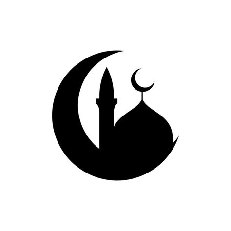 Flat vector illustration of mosque and crescent silhouette logo concept. Suitable for design element of ramadan Kareem logo, islamic event, and holy muslim day celebration. Ramadan Logo Design, Islamic Logo Design, Islamic Logo Symbols, Muslim Logo, Ramadan Logo, Mosque Logo Design, Islam Logo, Mosque Graphic Design, Mosque Logo