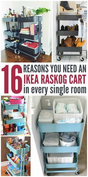 Now that I know I can use it for all my organizational needs, I;ll be getting an IKEA Raskog cart ASAP -One Crazy House Raskog Cart Ideas, Ikea Trolley, Raskog Ikea, Ikea Raskog Cart, Raskog Cart, Ikea Cart, Ikea Raskog, Ikea Craft Room, Craft Cart