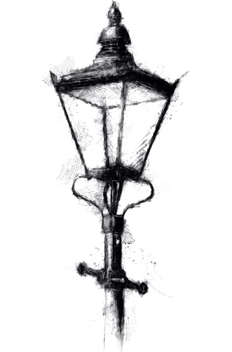 Street Light Tattoo Design, Narnia Lamp Post Drawing, Lamppost Sketch, Lampost Drawing, Street Light Sketch, Light Post Drawing, Street Lamp Sketch, Streetlight Drawing, Street Lamp Tattoo