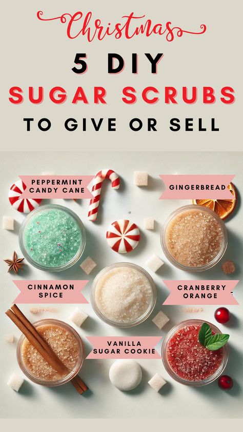 homemade christmas sugar scrub recipes Christmas Gift Ideas Teachers Easy Diy, Cheap Christmas Gifts To Make, Christmas Diy For Coworkers, Christmas Ideas For Teachers Diy, Easy Cheap Gift Ideas, Christmas Body Scrubs Homemade, Cheap Homemade Gifts For Christmas, Christmas Crafts Presents Homemade Gifts, Sugar Scrub Recipe Christmas