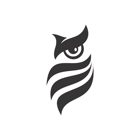 Black owl logo design in white backgroun... | Premium Vector #Freepik #vector #silhouette-logo #owl-logo #animal-logo #bird-logo Logo For Graphic Designer, Owl Line Drawing, Owl Graphic Design, Owl Eyes Logo, Owl Logo Design, Owl Icon, Animal Logo Design, Logo Bird, Birds Logo