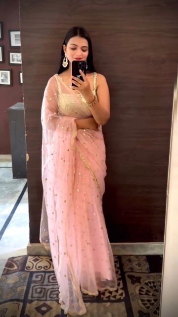 wardrobe luxury by Shreya on Instagram: "Designer baby pink net saree with mirror and pearl work with sequin blouse piece. Price-1898 To buy wtsapp 8851109873/dm or visit https://wlbyshreya.com/ #saree #sarees #trendingreels #viralreels #fashionblogger #mirrorwork" Pink Net Saree, Farewell Sarees, Pearl Work, Sequin Blouse, Designer Baby, Net Saree, Baby Design, Bollywood Saree, Party Wear Sarees