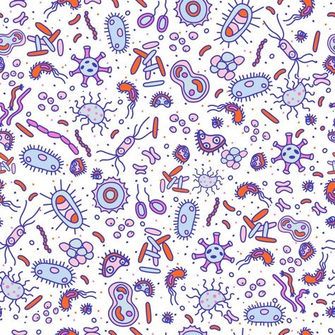 Bacteria pattern Premium Vector | Premium Vector #Freepik #vector #background #banner #brochure #flyer Microbiology Aesthetic Background, Virus Background, Science Background, Petri Dishes, Biology Art, Instagram Background, Biochemistry, Microbiology, Science Fair