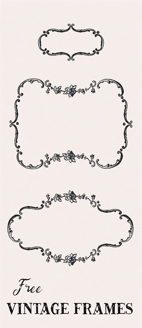 Adorable Vintage Victorian Frames Clip Art - http://vintagegraphics.ohsonifty.com/adorable-vintage-victorian-frames-clip-art/ Vintage Victorian Mirror, Victorian Frame Design, Vintage Frame Clipart, Victorian Borders Frames, Victorian Frame Illustration, Victorian Style Illustration, Victorian Frames Vintage, Victorian Border Design, Antique Frame Drawing