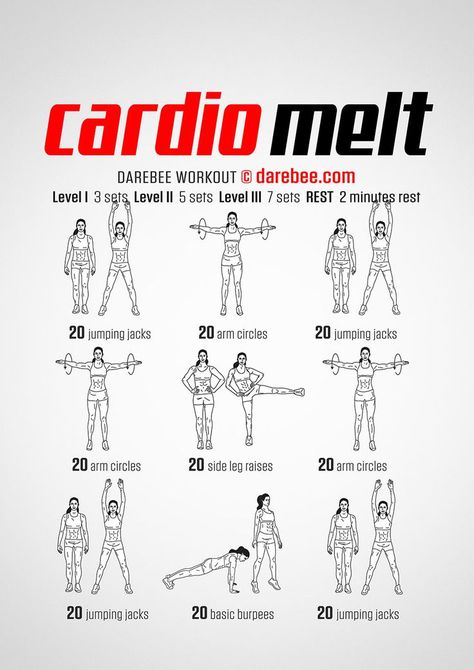 New Workout: Cardio Melt Workout  #darebee #workout #fitness Darebee Workout, Workouts Cardio, Workout Fat Burning, Workout Man, Motivasi Diet, Short Workouts, Cardio Workout At Home, Cardio Training, Fitness Routines