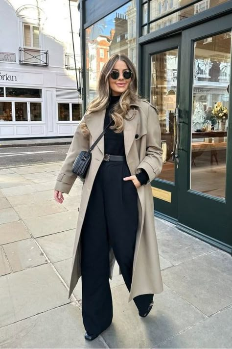 fall work outfits Coach Trench Coat, Eurotrip Outfits, Ny Winter, November Outfits, Outfits For The Office, Nyc Winter Outfits, Ny Outfits, Outfit Verano, New York Outfits