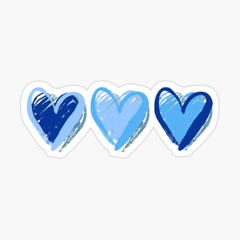 Get my art printed on awesome products. Support me at Redbubble #RBandME: https://www.redbubble.com/i/sticker/blue-hearts-by-juliasantos5/83155453.EJUG5?asc=u Corazon Azul Aesthetic, Blue Illustration Aesthetic, Pastel Blue Stickers, Blue Journal Stickers, Cute Blue Stickers, Blue Stickers Aesthetic, Blue Heart Aesthetic, Blue Heart Sticker, Earth Layers Project