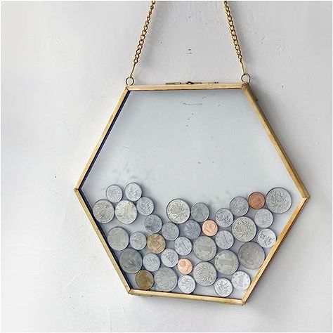 Amazon.com: Ebrima Gold Glass Frame for Coin Display, Wall Hanging Coin Collecting Holders, Currency Dollar Bill Collection Supplies Holders for Collectors, Glass Piggy Bank (Medium) : Office Products Coins Art Ideas, Military Coin Display, Hanging Glass Frames, Currency Collection, Coin Display Case, Coin Frame, Coin Crafts, Military Coins, Challenge Coin Display