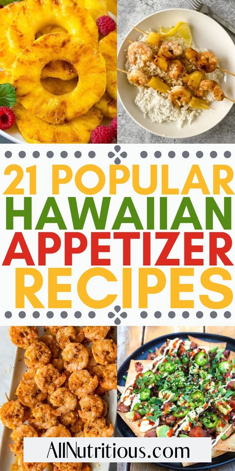 Polynesian Party Food, Hawaiian Finger Foods Parties, Chinese Finger Food, Hawaiian Themed Food, Favourite Appetizer, Luau Appetizers, Tiki Food, Tropical Appetizers, Hawaiian Luau Food