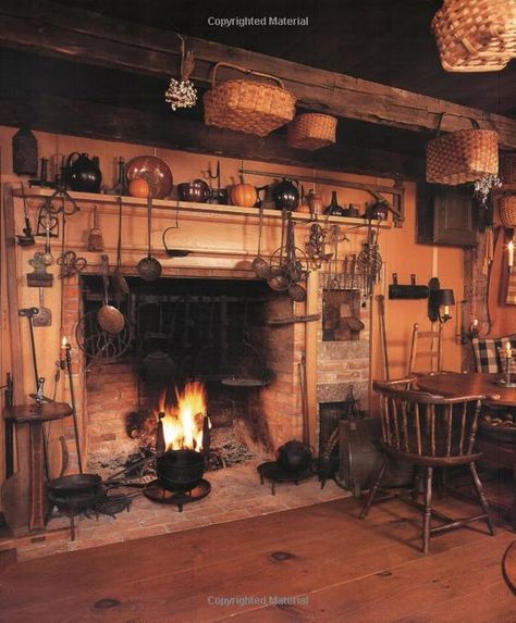 Learn more about the early American Taverns during the 17th and 18th centuries. Primitive Fireplace, Cooking Hearth, Corner Cupboards, Fireplace Cooking, Early American Homes, Large Pond, Private Museum, Perennial Gardens, Colonial Kitchen