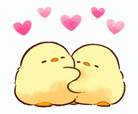 Cuddle Love Sticker - Cuddle Love You - Discover & Share GIFs Soft And Cute Chick, Cuddle Love, Cute Hug, Love You Cute, Cute Gifs, Cute Chickens, Cute Animal Drawings Kawaii, Cute Love Cartoons, Love Us