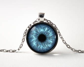 Blue gift ideas | Etsy Eyeball Necklace, Blue Eye Necklace, Realistic Eye, Human Eye, Jewelry Blue, Blue Gift, Eye Pendant, Blue Eye, Make A Gift