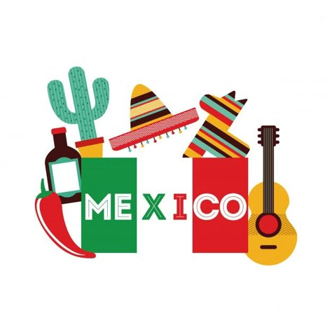 Diseño de méxico sobre fondo blanco ilus... | Premium Vector #Freepik #vector #fondo #etiqueta #diseno #mapa Mexican Graphic Design, Mexican Art Painting, Anime Red Hair, Mexican Night, Mexico Design, Party World, Mexico Style, Cozumel Mexico, Summer Scrapbook