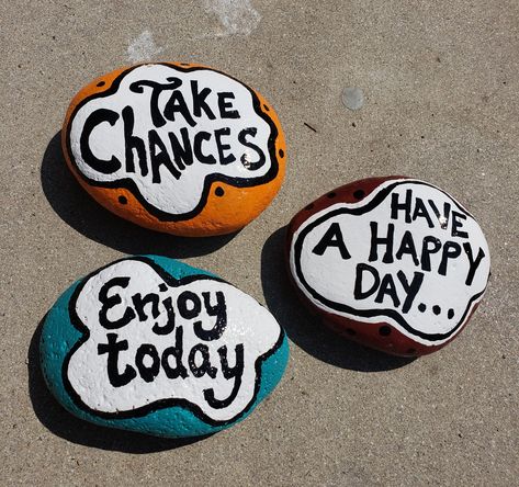 Easy positive quote painted rocks | Rock crafts, Painted rocks, Rock art