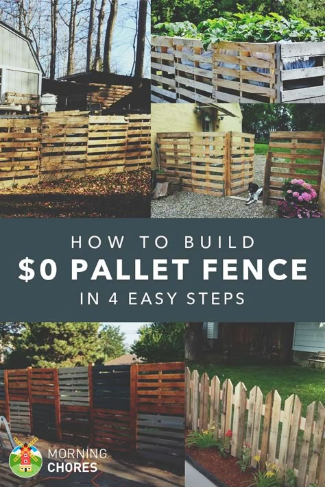 If you don't want to spend money for fencing, read this article to learn how you can build a fence out of pallets. Bonus 6 pallet fencing plan ideas. Fence Planning, Diy Garden Fence, Cheap Fence, Pallet Fence, Garden Privacy, Backyard Privacy, Diy Fence, Building A Fence, Pool Fence