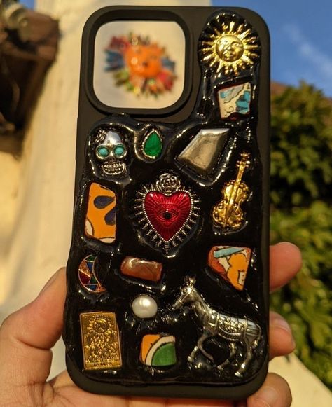 Handmade Phone Case, Spring Valley, Jewelry Trinket, Pretty Phone Cases, Mexican Talavera, Iphone Phone, Funky Jewelry, Black Cover, Diy Phone