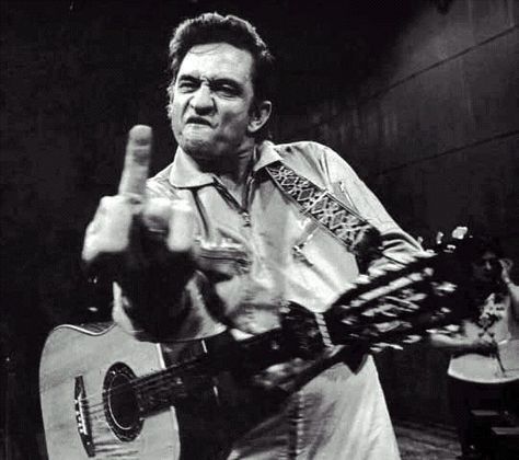 some say, 'the best rock n roll photo of all time'...by Jim Marshall Johnny Cash Poster, Johnny Cash Middle Finger, Jim Marshall, Public Enemies, San Quentin, Man In Black, Musica Rock, Rock N’roll, I'm With The Band