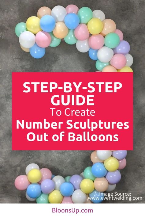 Level up your party decor with this balloon sculpture guide! Get the step-by-step guide to learn how to transform balloons into a festive number 3. No helium required! Number 3 Balloon, Balloon Numbers, How To Make Letters, Balloon Clusters, Halloween Decorations For Kids, Balloon Business, Balloon Clouds, Balloon Pictures, Diy Balloon Decorations