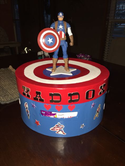 Captain America Valentines Box Captain America Valentine Boxes For Boys, Valentine Boxes For Boys, Valentine Box Ideas, Kids Valentine Boxes, Box Valentine, Valentine Boxes, Valentines Box, Valentine Box, Valentines For Kids