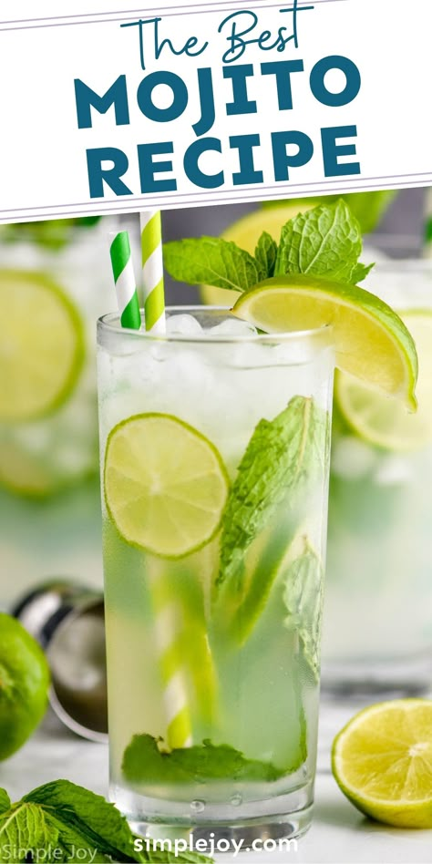 This Mojito Recipe is simple, easy to make, and totally delicious. You will find yourself coming back to this recipe over and over again! Traditional Mojito Recipe, Best Mojito Recipe, 4th Of July Drinks, Easy Mojito Recipe, Mojito Recipe Classic, Mojito Ingredients, Mojito Drink, Mojito Recept, Classic Mojito