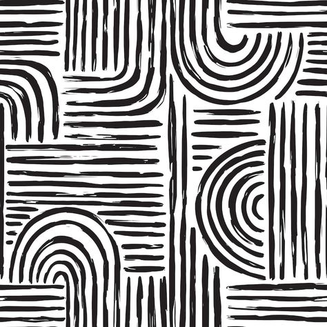 Black And White Abstract Illustration, Black And White Graphic Wallpaper, Black And White Aesthetic Pattern, Black And White 2024, Curved Lines Pattern Design, Black And White Accent Wall, Black And White Lines Pattern, Peel And Stick Accent Wall, Black Pattern Wallpaper