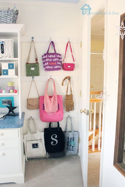 Don't know if this would be more clutter, but may be a good idea if it is somewhere hidden.  For my daughter Purse Storage, Handbag Storage, Teen Girl Room, Teen Girl Bedroom, Girl Bedroom Designs, Rooms Reveal