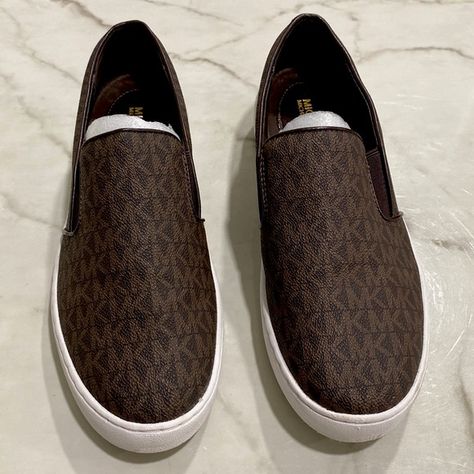 Michael Kors Women's Keaton MK Logo Slip On Sneakers Mk Logo, Hype Shoes, On Sneakers, Michael Kors Shoes, Slip On Sneakers, Nice Shoes, Girls Shoes, Michael Kors, Slip On