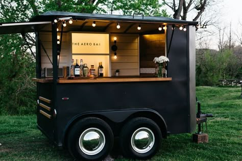 The Aero Bar | Mobile Bar & Beverage ... Small Food Trailer, Kombi Food Truck, Foodtrucks Ideas, Wedding Bars, Coffee Food Truck, Trailer Bar, Mobile Cafe, Mobile Coffee Shop, Coffee Van