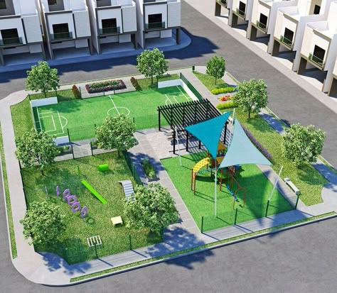 Park Design Architecture, Small Park Design, Community Park Design, Park Design Ideas, Landscape Architecture Plan, Park Project, Urban Landscape Design, Sport Park, Park Ideas