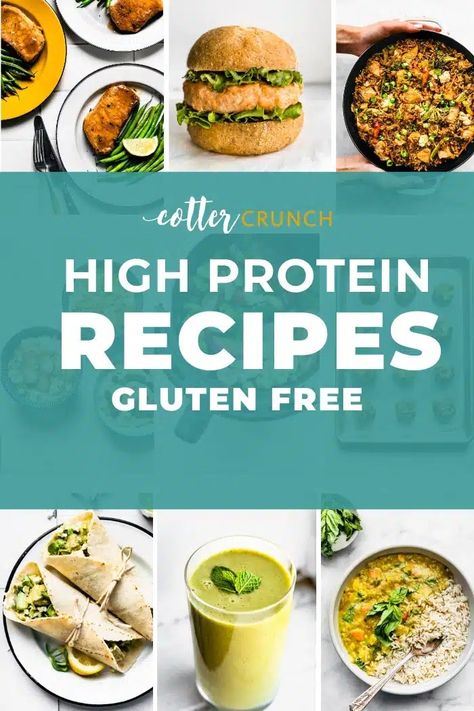 Find a list of over 20 of the best gluten-free high-protein recipes for every diet and preference to reach your protein goals with ease! High Protein Meals Gluten And Dairy Free, Gluten Dairy Free High Protein, High Protein Gf Meals, High Protein Gluten Free Dairy Free, Gluten Free Dairy Free High Protein, Gluten Free High Protein Snacks, High Protein Gluten Free Breakfast, Gluten Free High Protein Breakfast, Gluten Free Protein Recipes