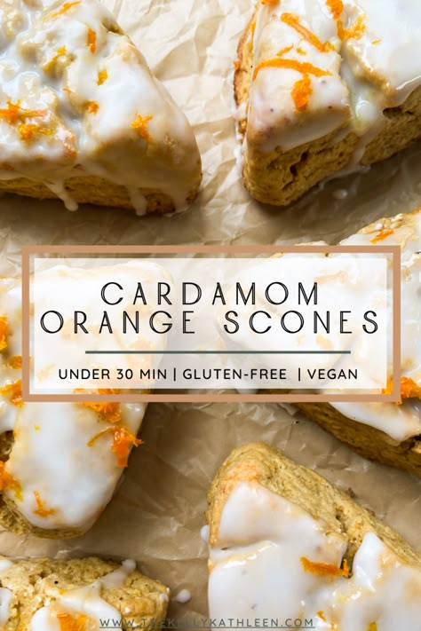 Cardamom Recipe, Vegan Breakfast Recipes Easy, Vegan Scones, Gluten Free Scones, Orange Scones, Vegan Baking Recipes, Puff Pastry Recipes, Scone Recipe, Treat You