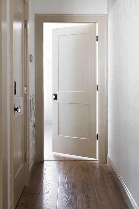 Paid Collaboration, Farmhouse Interior Doors, Interior Door Styles, White Door, Shaker Style Doors, Door Trim, Doors And Hardware, White Doors, Farmhouse Interior