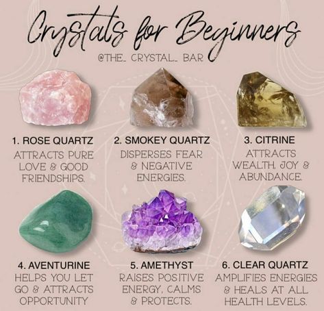 Crystals For Beginners, Gemstones Chart, Crystal Healing Chart, Crystal Guide, Crystals Healing Properties, Spirit Quartz, Spiritual Crystals, Witch Stuff, Crystal Healing Stones