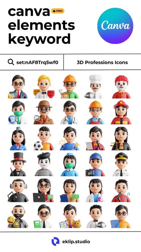 canva elements keyword Professions 3D Icons set:nAF8Trq5wf0 natureelement #canvaletter #electronicelementkeyword🤗 Canva Avatar Element, Figma Tips, Element Keywords Canva, Poster Art Ideas, Avatar Icon, Canva Keywords, Boy Meme, Computer Projects, Shadow Drawing