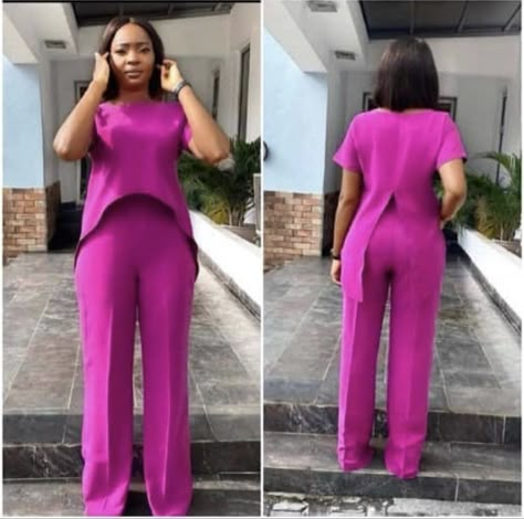 Material Styles For Ladies, Trouser And Top For Ladies, Ankara And Lace, Material Styles, Classy Short Dresses, 2piece Outfits, Chic Dress Classy, Dinner Dress Classy, Elegant Outfits