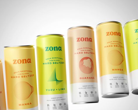 Zona - Hard Seltzer Branding & Packaging :: Behance Seltzer Branding, Minimalist Graphic Design, Drinks Packaging Design, Drinks Brands, Fizzy Drink, Drink Labels, Shoe Design Sketches, Hard Seltzer, Drinks Design