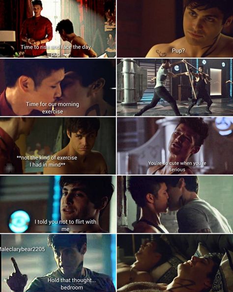 Malec- I told you not to flirt with me Magnus And Alec, Clary And Jace, Shadowhunters Malec, Cassandra Clare, Shadow Hunters, Morning Workout, Gay Love, Anime Quotes, Told You