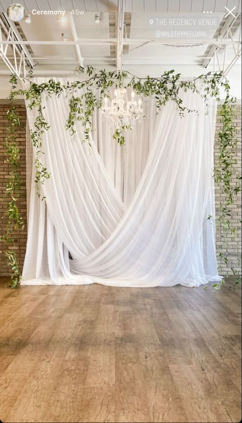 Wedding Draping Backdrop, Sweetheart Table Backdrop, Wedding Drapery, Wedding Draping, Draping Ideas, Draping Wedding, Wedding Alters, Sweetheart Table Wedding, Indoor Wedding Ceremonies