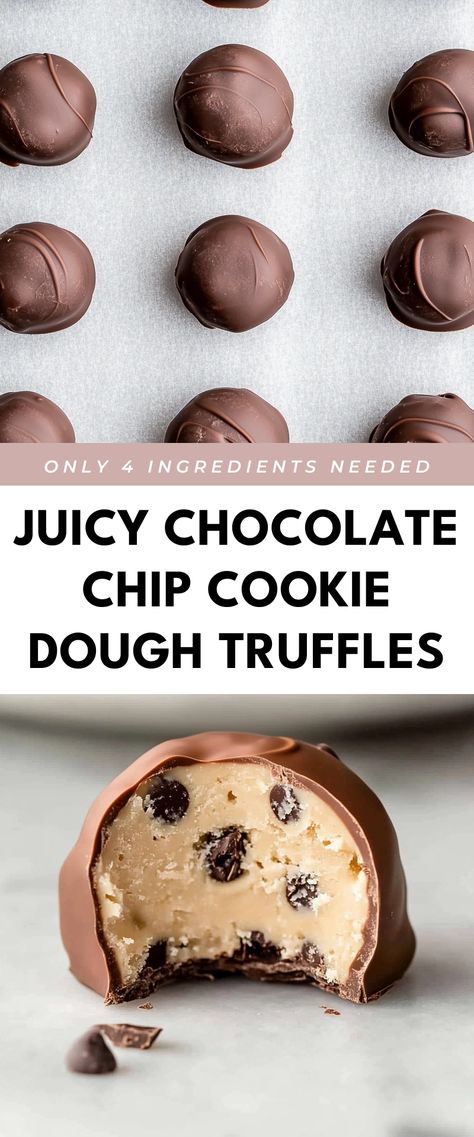 Image for Juicy Chocolate Chip Cookie Dough Truffles Chocolate Chip Cookie Dough Truffles, Clematis Varieties, Cookie Dough Truffles, Best Chocolate Chip, Best Chocolate Chip Cookie, Dessert Lover, Vanilla Essence, Chocolate Chip Cookie Dough, Party Desserts