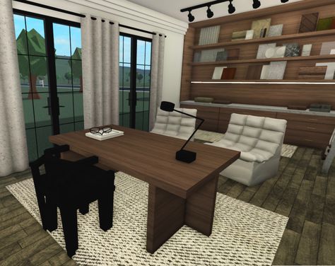 Roblox Bloxburg Office Room Ideas, Blox Burg Office Ideas, Bloxburg School Principal Office, Bloxburg School Office Ideas, Cute Bloxburg Office Ideas, Bloxburg House Office Ideas, Office Idea Bloxburg, Office Decor Bloxburg, Bloxburg House Ideas Office