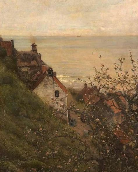 Old Asthetic Picture, Jules Cheret, Rennaissance Art, Aesthetic Old, Vintage Landscape, Old Paintings, By The Ocean, Aesthetic Painting, Ethereal Art