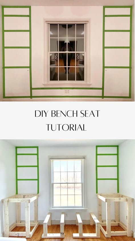 Window Bookcase Bench, Toy Storage Window Seat, Twin Size Window Seat, Window Seat Landing, Built In Shelves And Bench Around Window, Diy Bookshelf Around Window, Basement Window Seat, Under Window Built In, Window Bench And Bookshelves